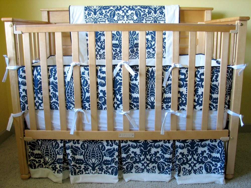 Custom Boxpleat Crib Skirt Two or Three Prints/fabrics You Etsy