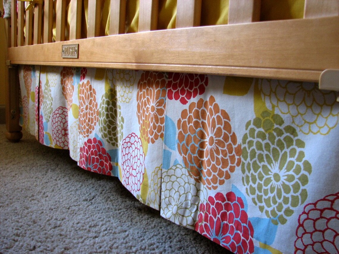 Custom Boxpleat Crib Skirt One Print You Pick the Fabric Etsy