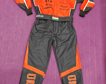 Traje de kart CRG CIK/FIA Nivel 2 F1 Traje de kart naranja y negro