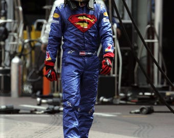 Superman Racing Suit Blue Motorsport Karting Suit, Racing Costume, Halloween Outfit