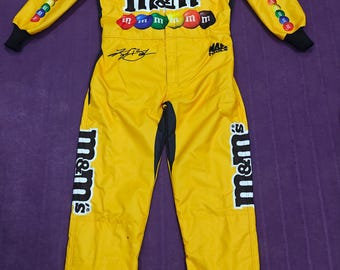M&M Yellow Go Kart Racing Suit F1 Motorsport Karting Suit Made to Order