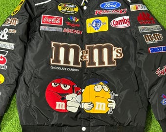 M&M’s NASCAR Racing Jacket Embroidered Bomber Jacket Motorsport Team Wear
