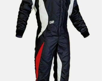 F1 Black White Red Go-Kart Racing Suit In All Sizes