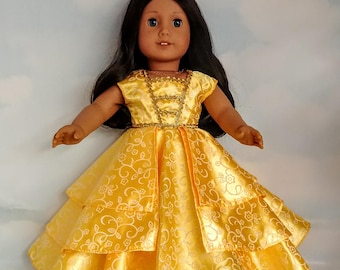 18 inch doll clothes - 2017 Belle Gown made to fit the American Girl Doll - FREE SHIPPING in USA