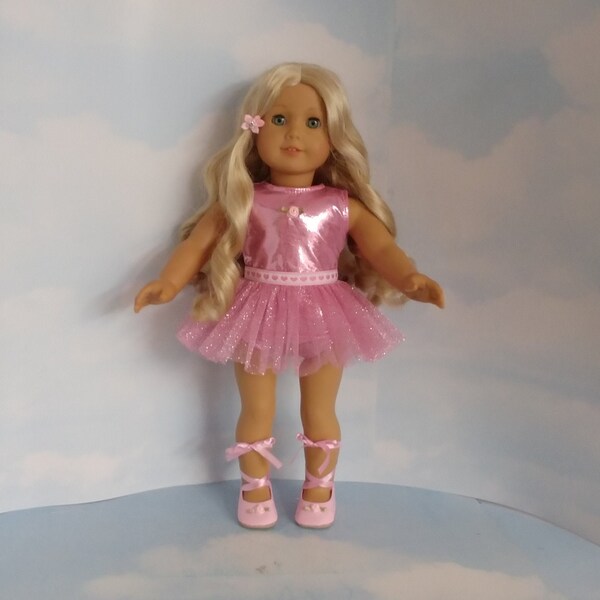 18 inch doll clothes handmade to fit american girl - Pink Ballet Outfit includes skirt/leotard/shoes