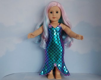 18 inch handmade doll clothes fit American girl doll - Mermaid Dress