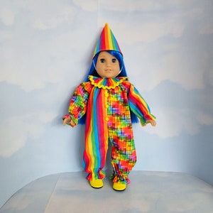 LAST ONE! - 18 inch doll clothes handmade to fit AG doll - Bright Clown Costume