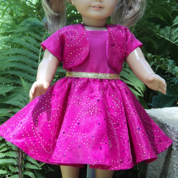 American Girl doll clothes - Rasberry Pink Dress, Jacket & Shoes