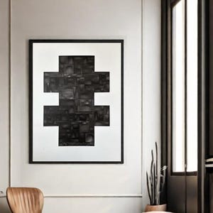 XL Handmade abstract art, Curves #72, limited edition, eco friendly, FREE SHIPPING