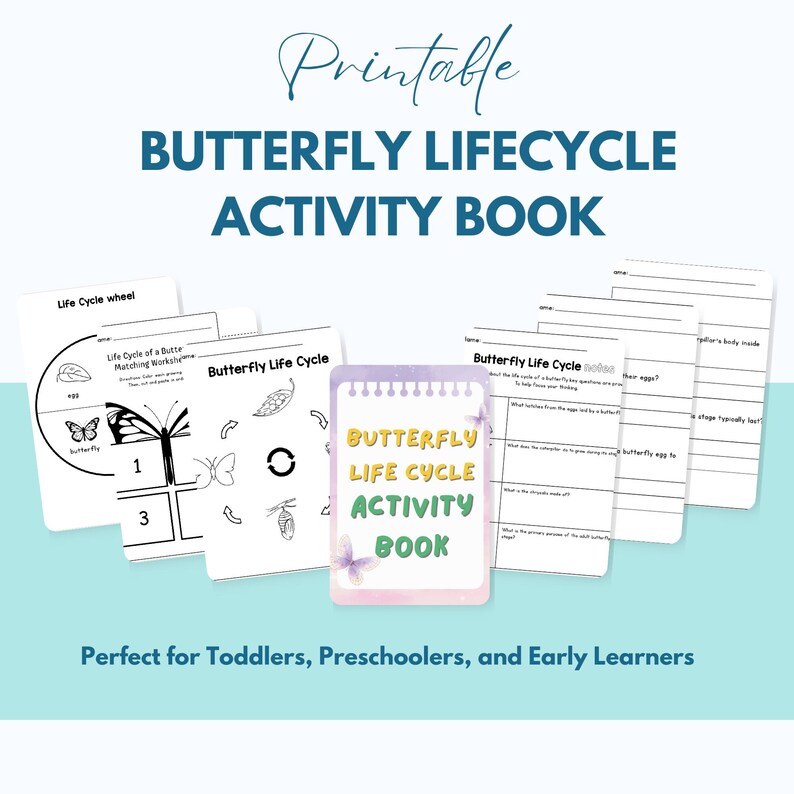 Butterfly Life Cycle Activity Book, Science Printable, Montessori PDF ...