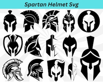 Spartan Helmet SVG: Ancient Greek Warrior Gladiator Mascot (Digital Download)