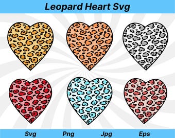 Leopard Print Heart Svg Png: Valentine's Day Clipart (Digital Download)