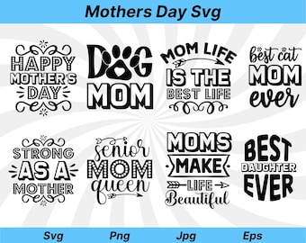 Mom Quotes SVG Bundle: Mother's Day Designs (Digital Download)