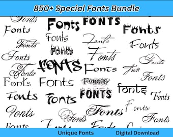 Megapaquete de más de 850 fuentes: script, logotipo, manuscrita (descarga digital)
