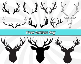 Hirschgeweih SVG: Jagd Clipart, Wildtier Cut File (Digitaler Download)