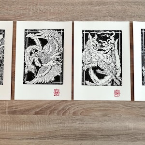 Original Linocut, Complete Series Japan - Japanese Print - Art Print
