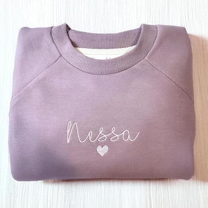 Personalized Toddler Crewneck Heart Sweatshirt - Embroidered Sweatshirt, Embroidery Sweatshirt, Personalized Gift