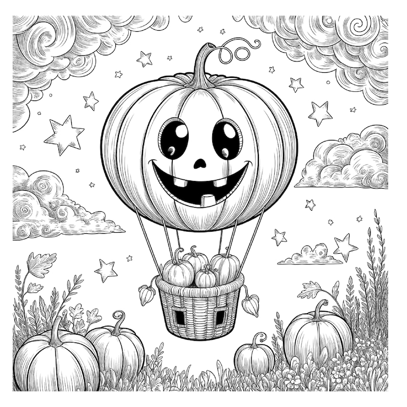Nyckfulla pumpor målarbok för vuxna: 30 gråskaliga illustrationer (8,5x8,5 tum) PDF/PNG bild 10