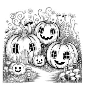 Nyckfulla pumpor målarbok för vuxna: 30 gråskaliga illustrationer (8,5x8,5 tum) PDF/PNG bild 8