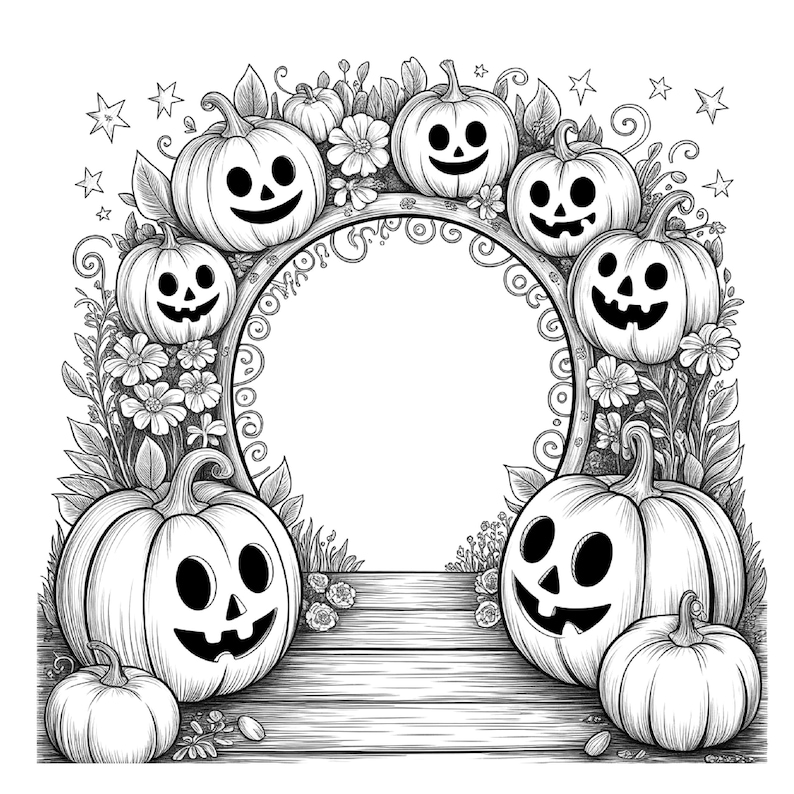 Nyckfulla pumpor målarbok för vuxna: 30 gråskaliga illustrationer (8,5x8,5 tum) PDF/PNG bild 5
