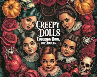 Griezelige pop kleurboek volwassenen | 60 portretten in gotische grijstinten | Horror Spooky Doll Art pdf