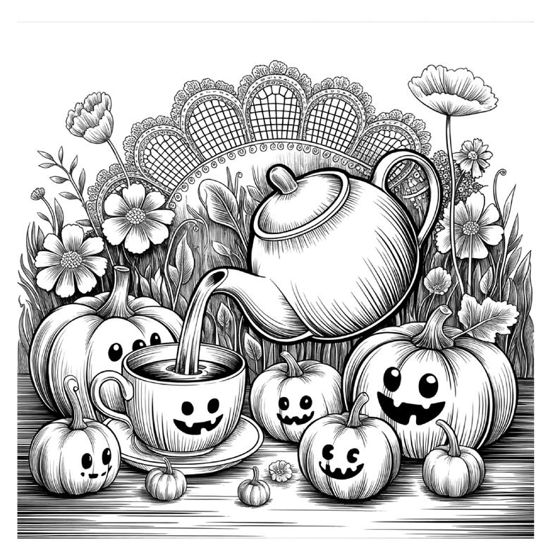 Nyckfulla pumpor målarbok för vuxna: 30 gråskaliga illustrationer (8,5x8,5 tum) PDF/PNG bild 4