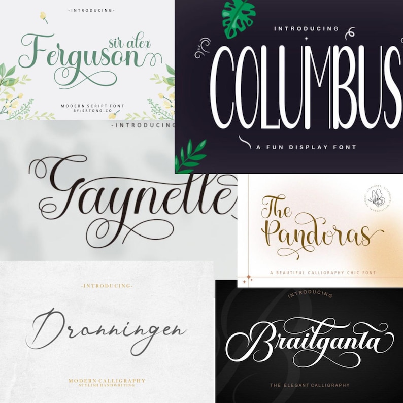 Modern Script Font Bundle – 36 Luxury Wedding & Logo Fonts - Etsy