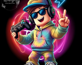 Roblox Gamer PNG Clipart: Boys Shirt Designs (Digital Download)