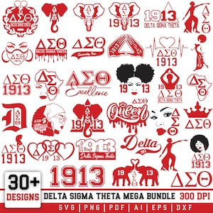 Pacote de arquivos SVG da Delta Sigma Theta, letra grega DST, irmandade (arquivos digitais)