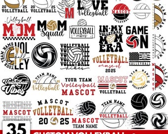 Volleybal svg, volleybal moeder svg, volleybal speler SVG, sport Svg, volleybal teamnaam SVG, aangepaste volleybal svg, Cricut & Silhouette