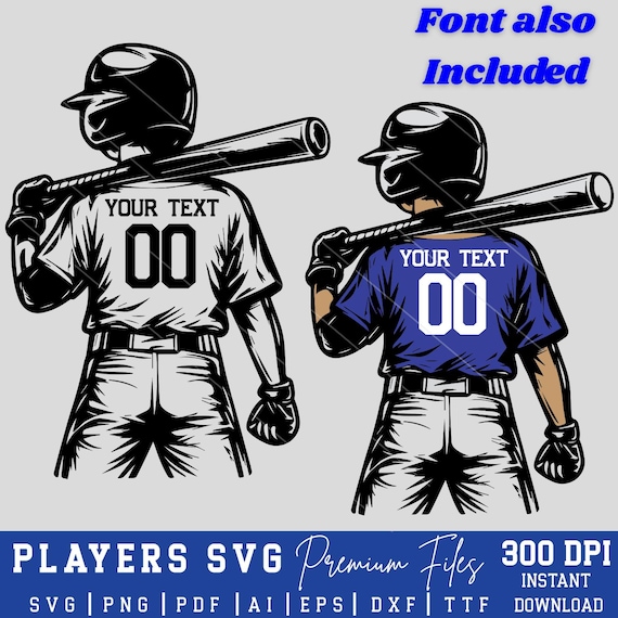 Baseball Player SVG Bundle, Custom Kid Design (svg, png, dxf, eps)