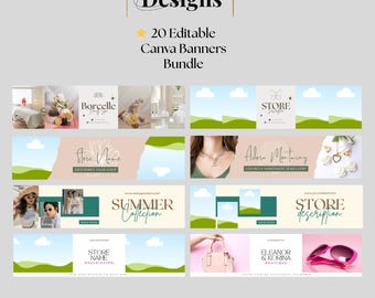 Etsy Shop Banners: Editable Canva Templates Bundle (Digital Download