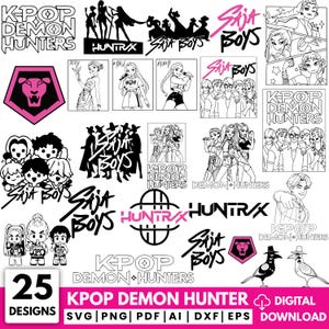 Kpop Demon Hunter SVG PNG Bundle (Digital Download)
