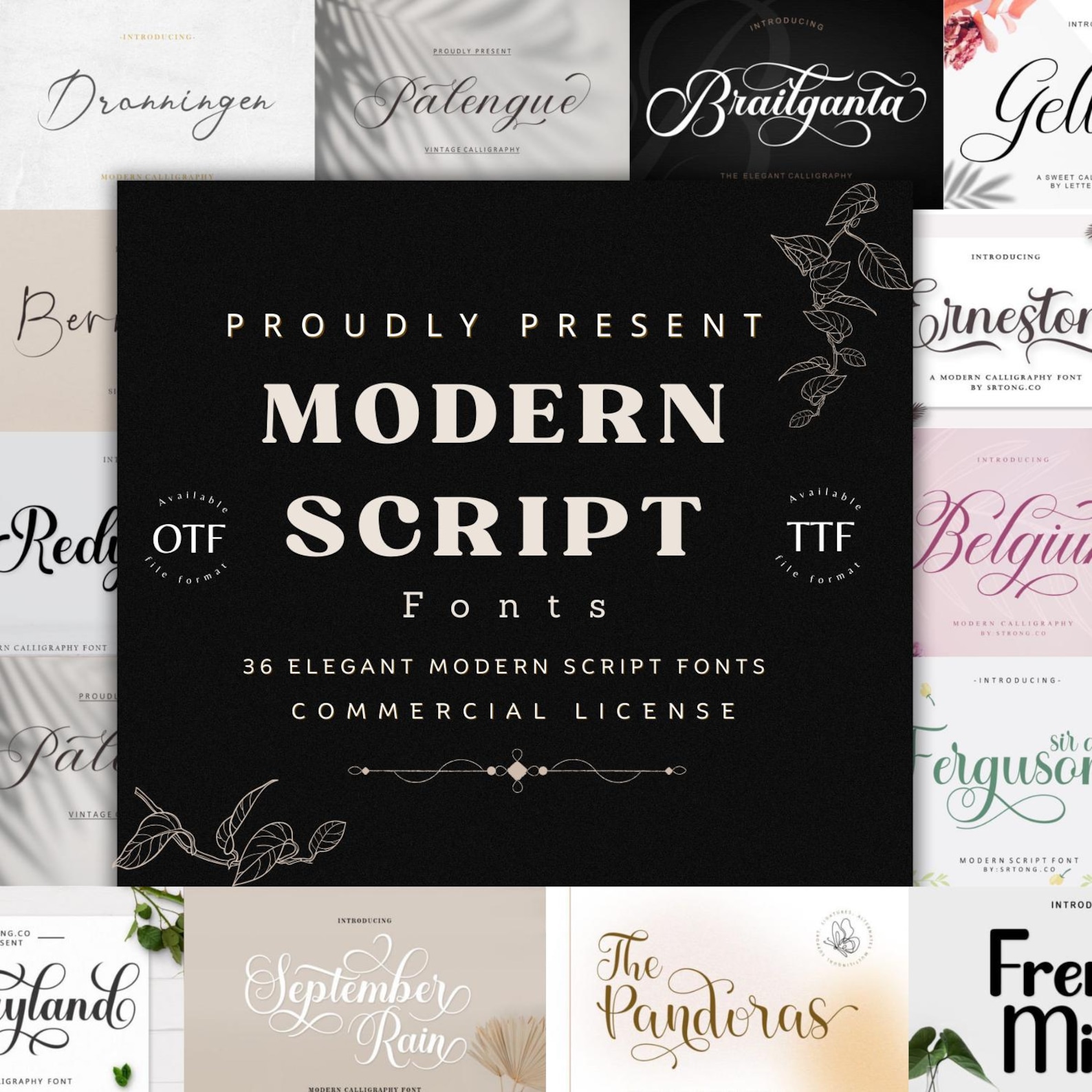 Modern Script Font Bundle – 36 Luxury Wedding & Logo Fonts - Etsy