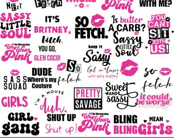 Mean Girls Graphics Bundle: Sassy Quotes & Burn Book (SVG, PNG)