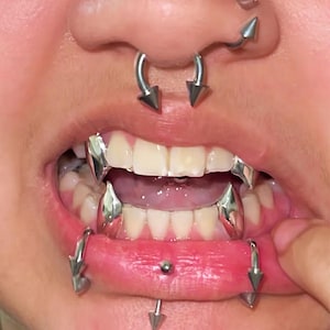 Vampire Style Fang Caps 10K Gold, 18K Gold, Dental Gold & Sterling Silver Custom Made Grillz Any Teeth FREE Mould Kit!