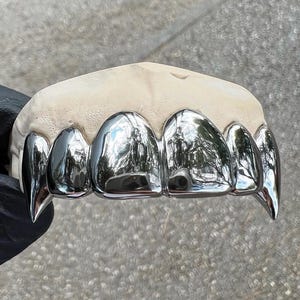 Set di 6 denti in stile vampiro Slugz, griglie personalizzate in argento sterling, qualsiasi dente, kit di stampi incluso! Spedizione gratuita!