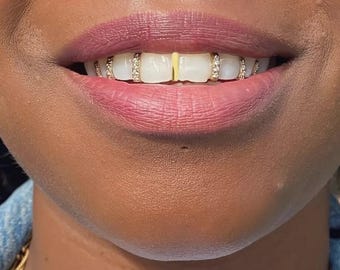 Iced Out Diamond Gap Filler Caps/ Coloured Gemstones In Sterling Silver Custom Made Grillz Any Teeth FREE Mould Kit!