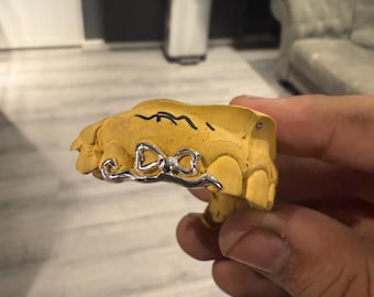 Bow Tie Design Custom Made Grillz In Sterling Silver & Dental Gold Any Teeth FREE Shipping!