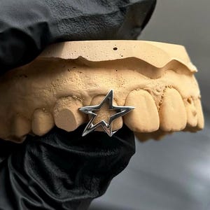 Star Window Cap Sterling Silver 925 Custom Made Grillz Any Teeth FREE Mould Kit!