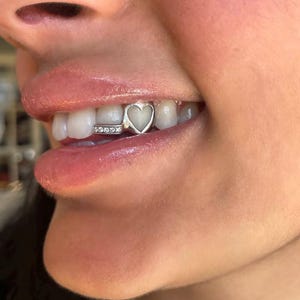 Iced Out Diamond Heart Cap In Dental Gold & Sterling Silver Custom Made Grillz Any Teeth FREE Mould Kit!