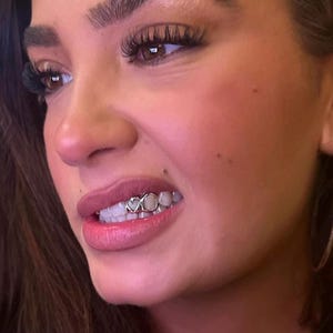 Heart + Open Face Window Cap In Dental Gold & Sterling Silver Custom Made Grillz Any Teeth FREE Mould Kit!