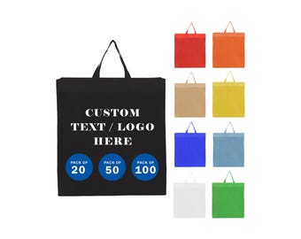 Custom Logo Non Woven Tote Bags Bulk, Personalized Reusable Shopping Bags, Promotional Bags Trade Show Corporate Event, Silk Screen Printed
