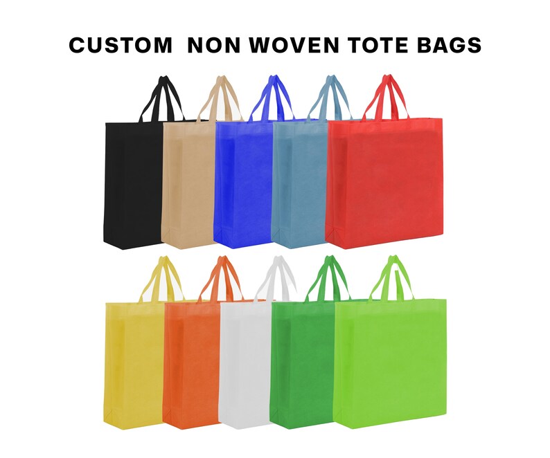 Custom Logo Non Woven Tote Bags Bulk, Personalized Reusable Shopping ...