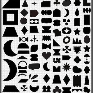 Grundform SVG-Bundle, Grundform Clipart, dekorative Rahmen, geometrische Grundform, Tag svg, Banner svg, Cricut, Silhouette, digitaler Download