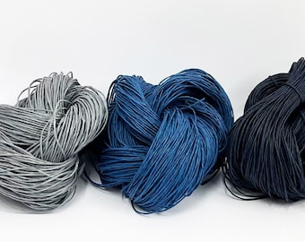 Bulky Paper Twine: Grayblue, JeansBlue and Dark Blue - 190 yards (175m) - DIY, Crafts, Gift Wrapping, Knitting, Weaving, Craft Supply
