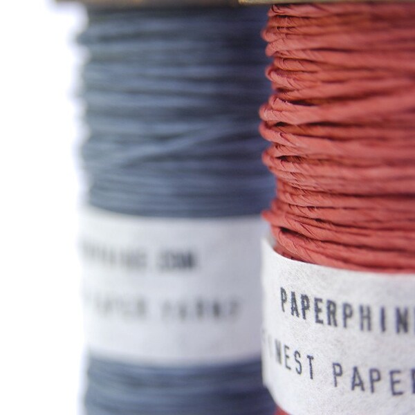 Red Paper Twine on an Old Wooden Braider's Bobbin