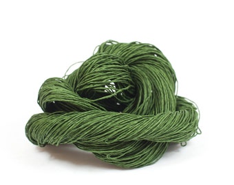 Paper Yarn - Paper Twine: Dark Green - Knit, Crochet, Textile Arts, DIY Supply, Gift Wrap, Weave - Washable and Eco-Friendly