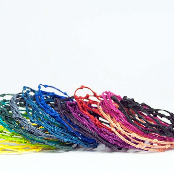 DIY Kit: KNOT Bracelet / Necklace - Handmade Gift - Fun & Easy - DIY with Paper Twine - Choose your own colors!