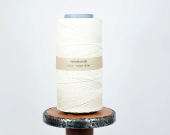 Large Bobbin: Strong Paper Twine / Paper Yarn in White - 600 yards (540m) - Knit, Crochet, Fiber Arts, DIY Supply